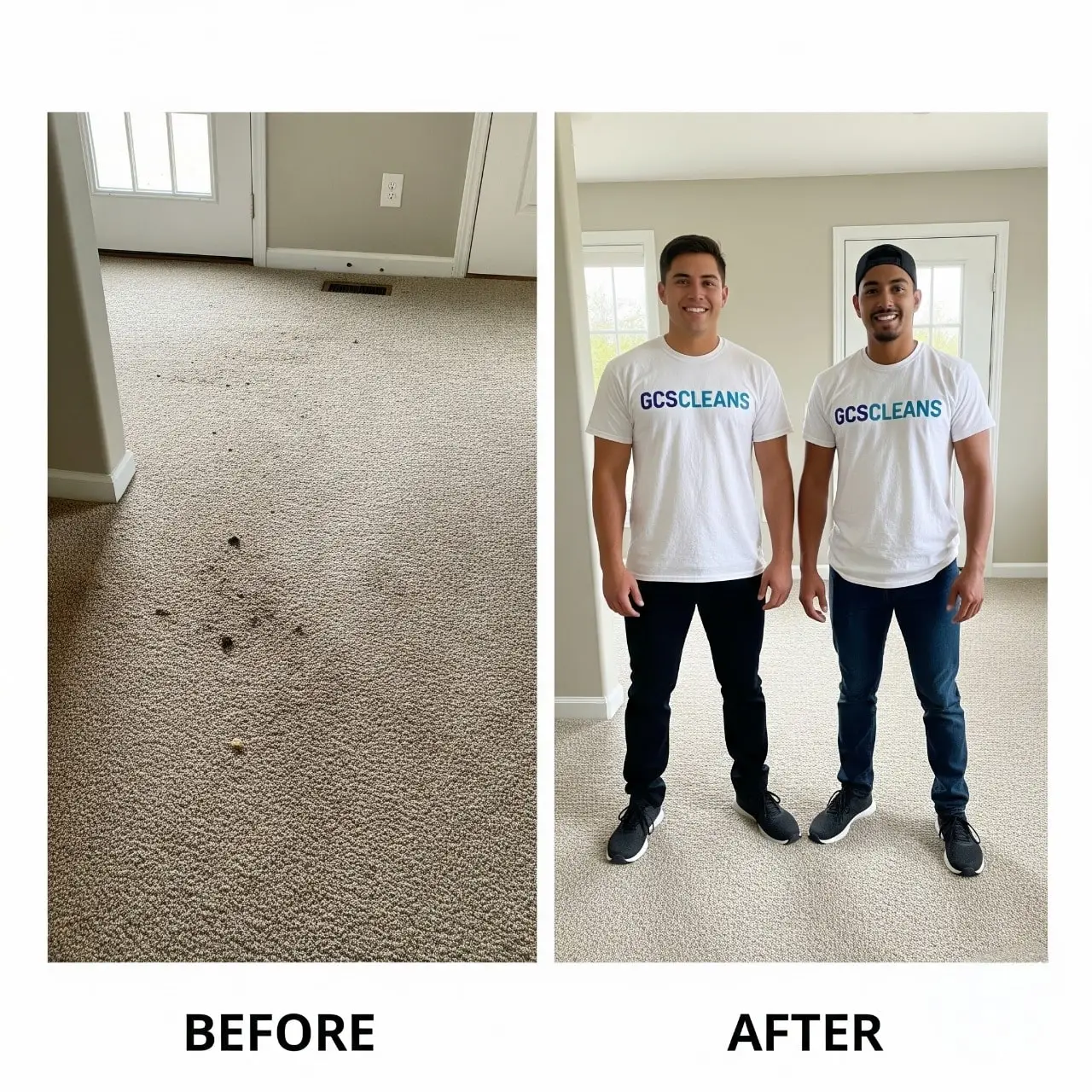 Before and after Lexington carpet cleaning services work image